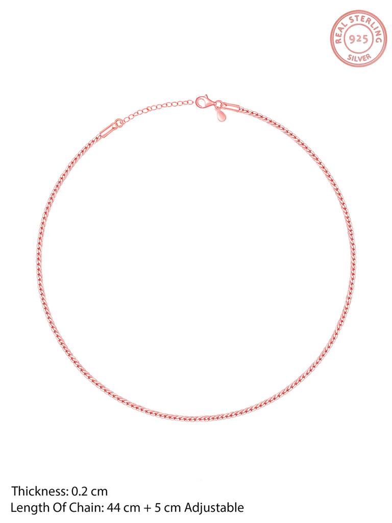 Giva 925 Sterling Silver Rose Gold Ripple Of Happiness Chain