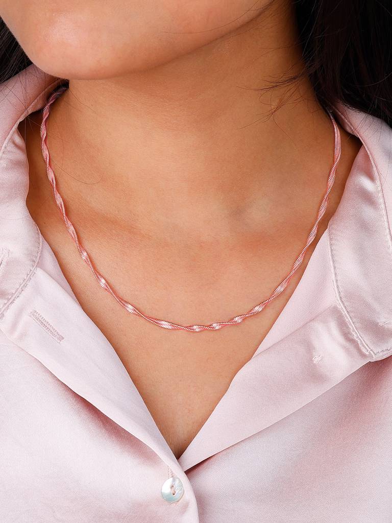 Giva 925 Sterling Silver The Rose Gold Alluring Sunset Chain