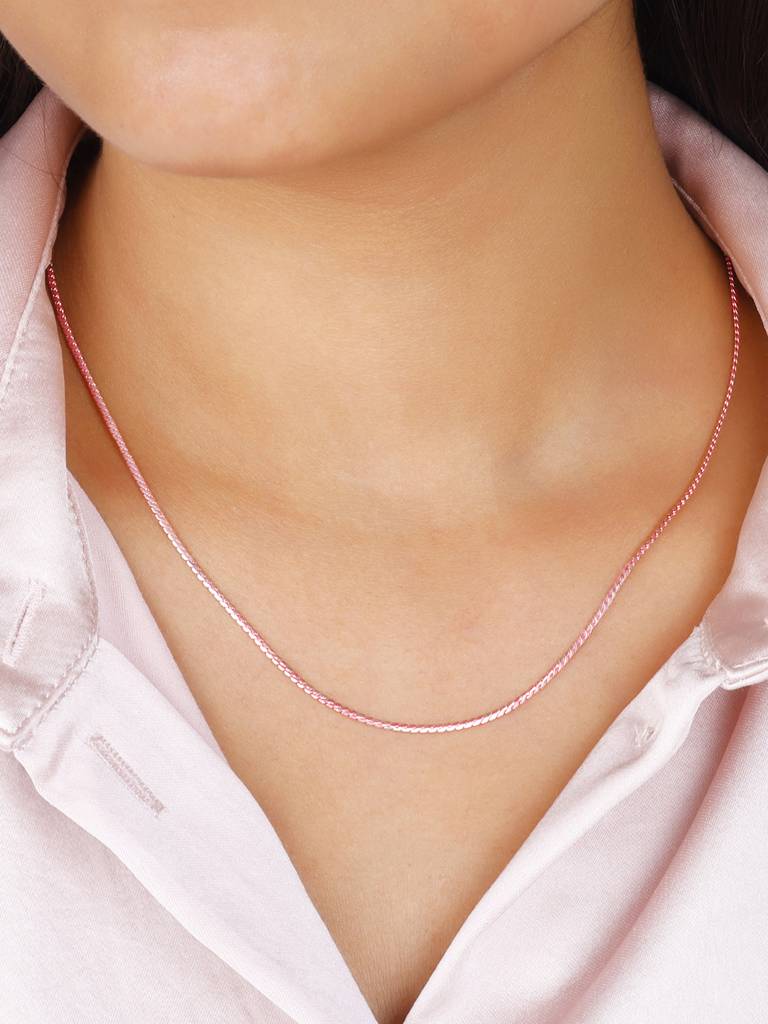 Giva 925 Sterling Silver Rose Gold Radiant Beam Chain