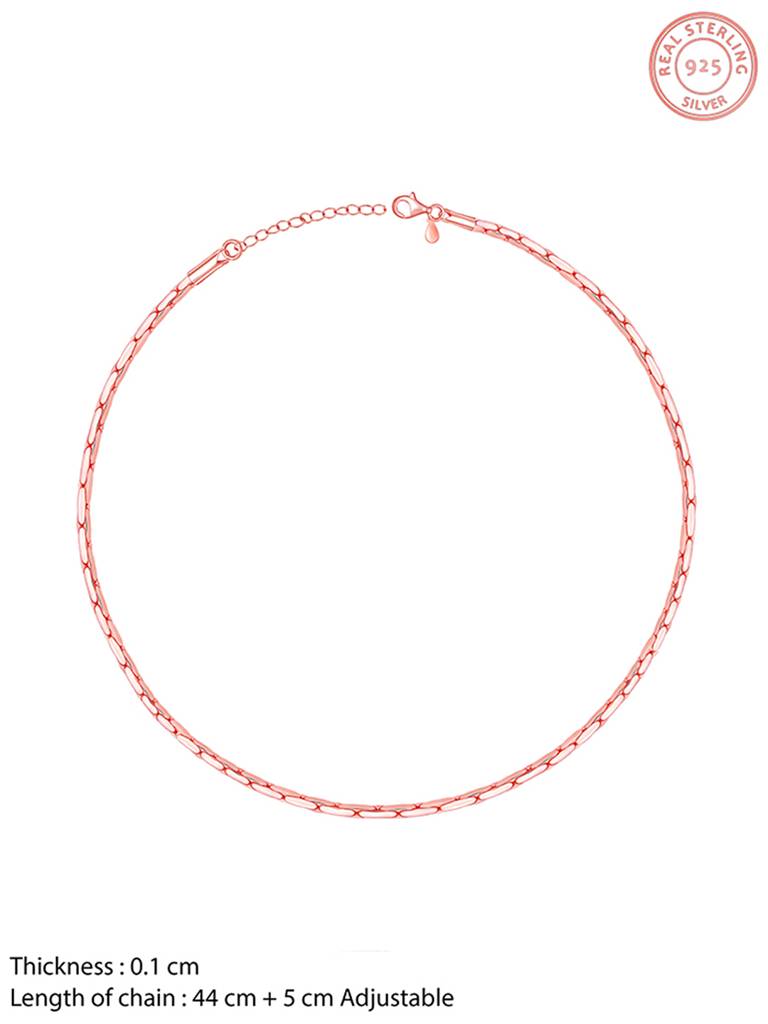 Giva 925 Sterling Silver Rose Gold Regal Radiance Chain