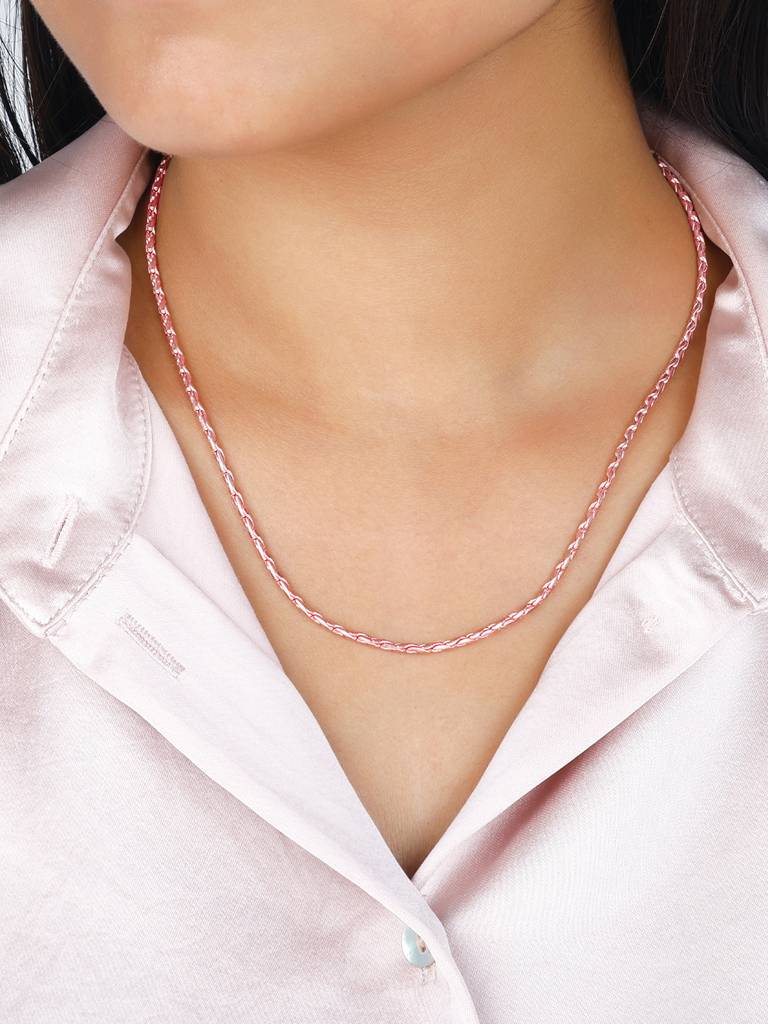 Giva 925 Sterling Silver Rose Gold Rhythmic Rain Chain