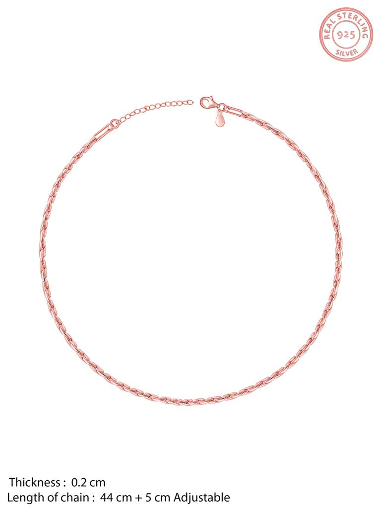 Giva 925 Sterling Silver Rose Gold Rhythmic Rain Chain