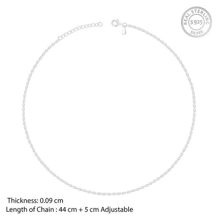 Giva 925 Silver Sparkle Minimalist Chain| Gifts For Women And Girls | With Certificate Of Authenticity And 925 Stamp  : CH0140