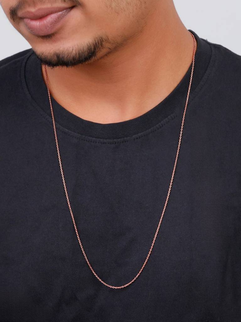 Silver Rose Gold Beckon Chain For Him : CH0147
