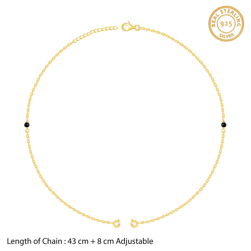 Giva 925 Silver Golden Classic Beaded Mangalsutra Chain : CH0156