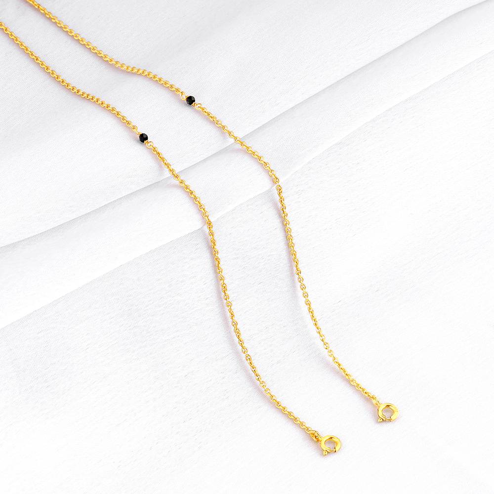 Giva 925 Silver Golden Classic Beaded Mangalsutra Chain : CH0156