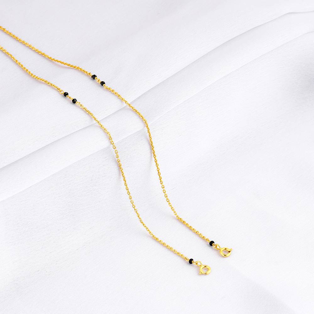 Giva 925 Silver Golden Beaded Knots Mangalsutra Chain : CH0158