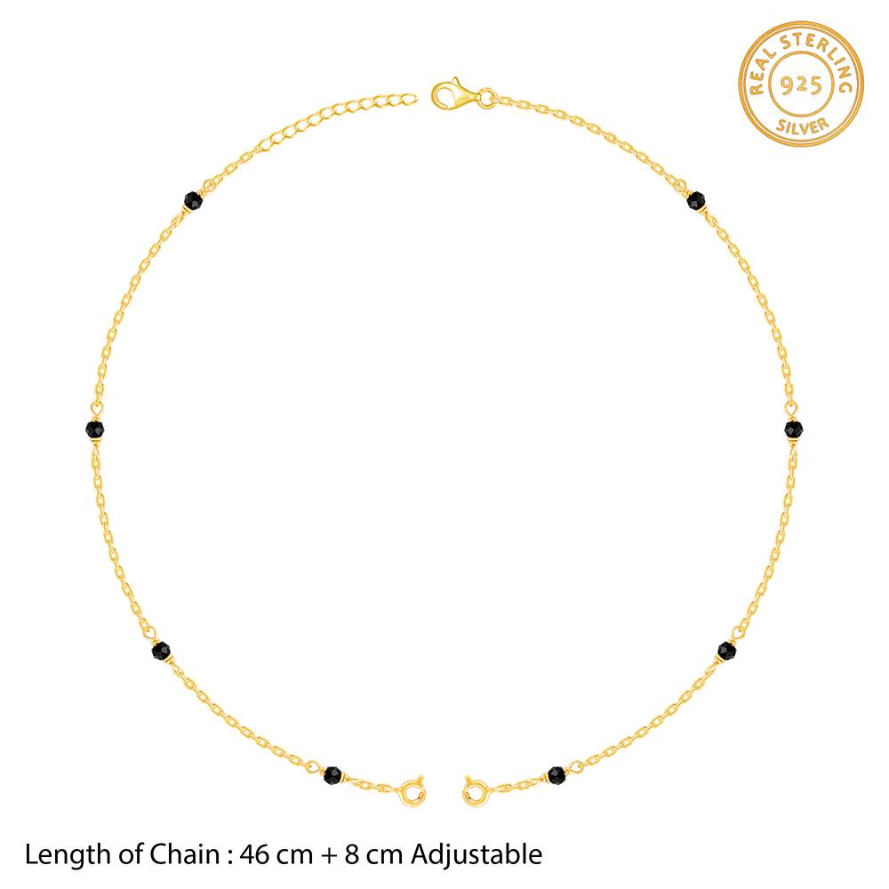 Giva 925 Silver Golden Perfect Beads Mangalsutra Chain : CH0160