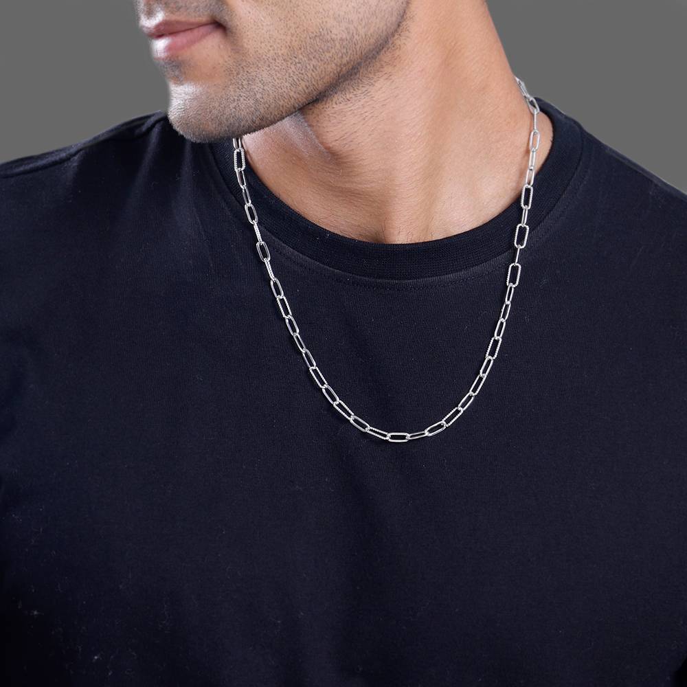 925 Silver Paperclip Chain For Him : CH0185