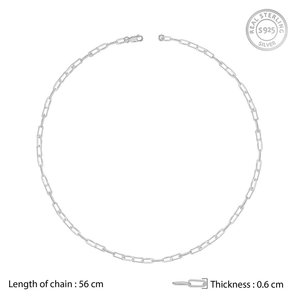 925 Silver Paperclip Chain For Him : CH0185
