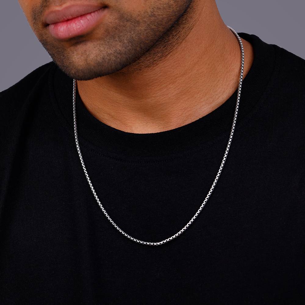 Giva 925 Oxidised Silver Box Chain For Him : CH0190