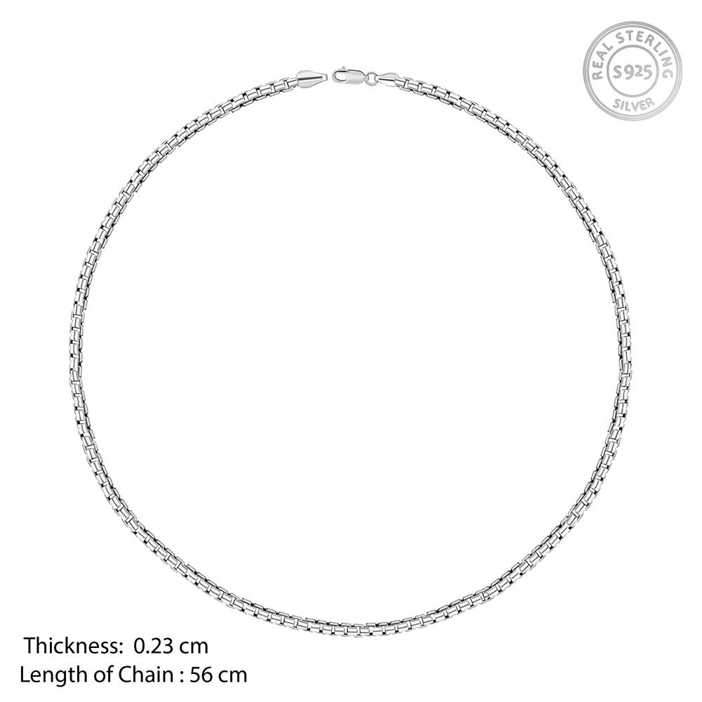 Giva 925 Oxidised Silver Box Chain For Him : CH0190