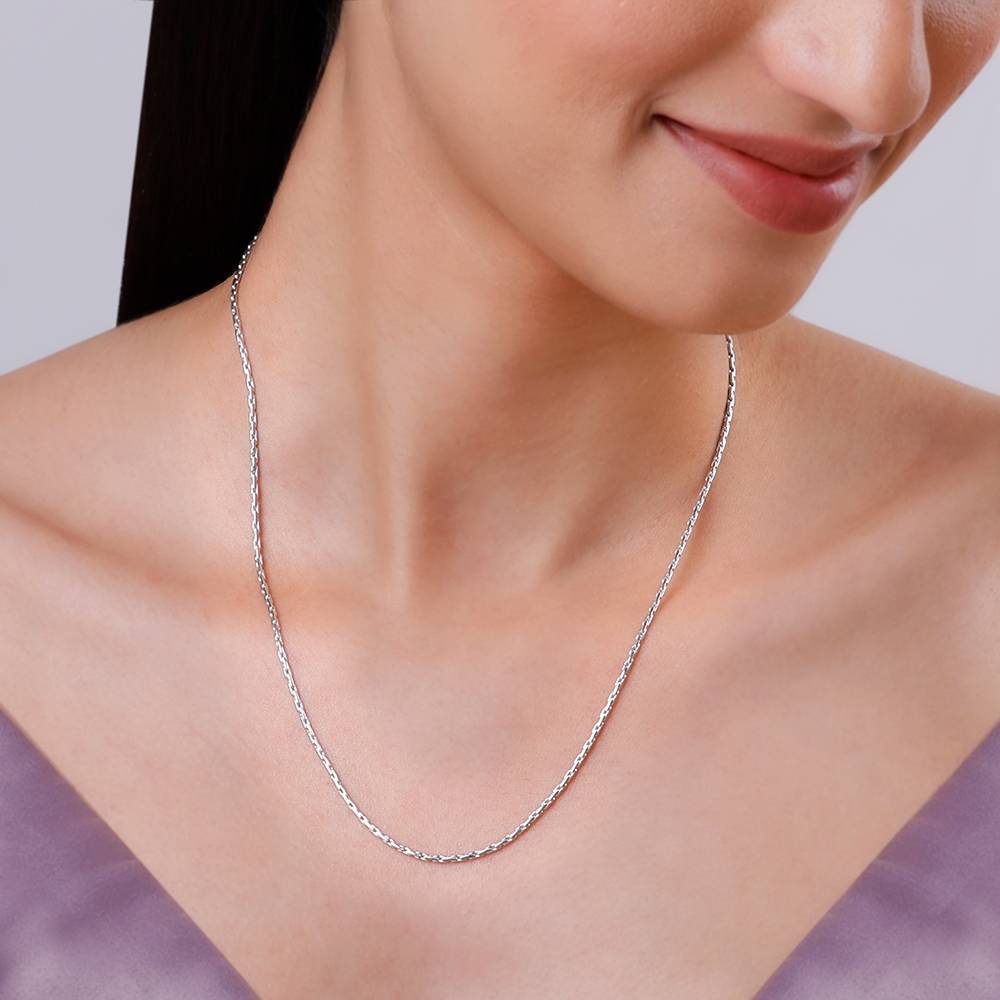 Silver Elongated Box Chain : CH0194
