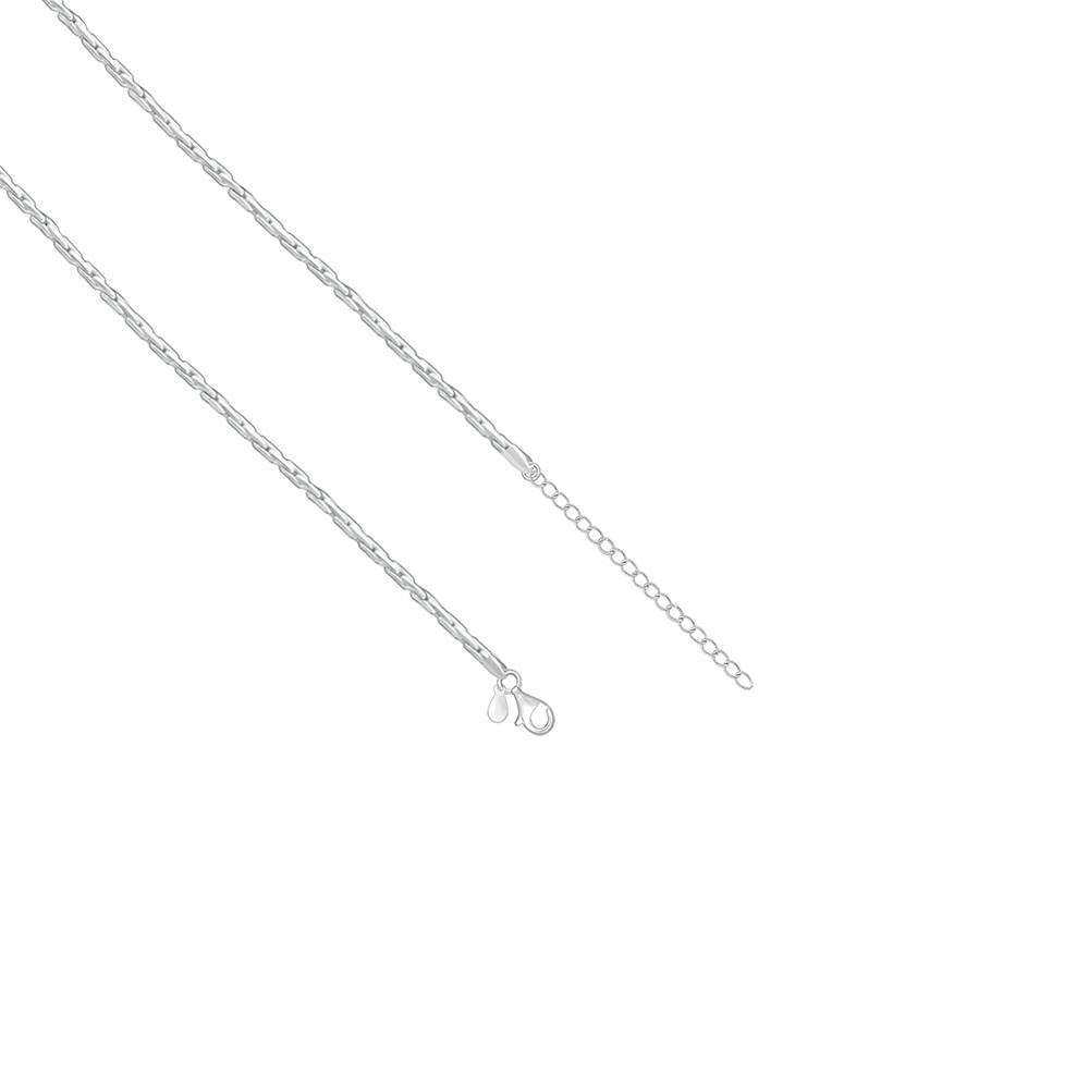 Silver Elongated Box Chain : CH0194