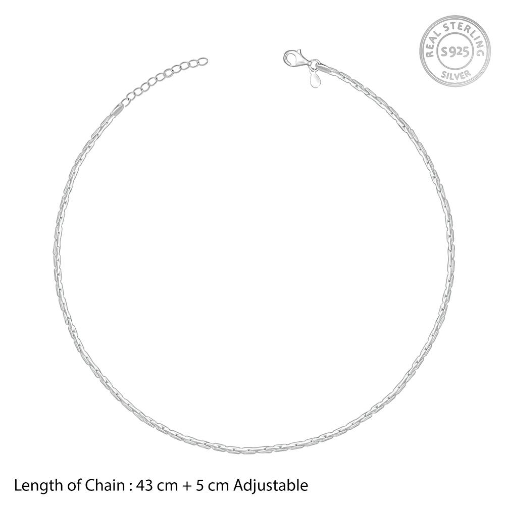 Silver Elongated Box Chain : CH0194