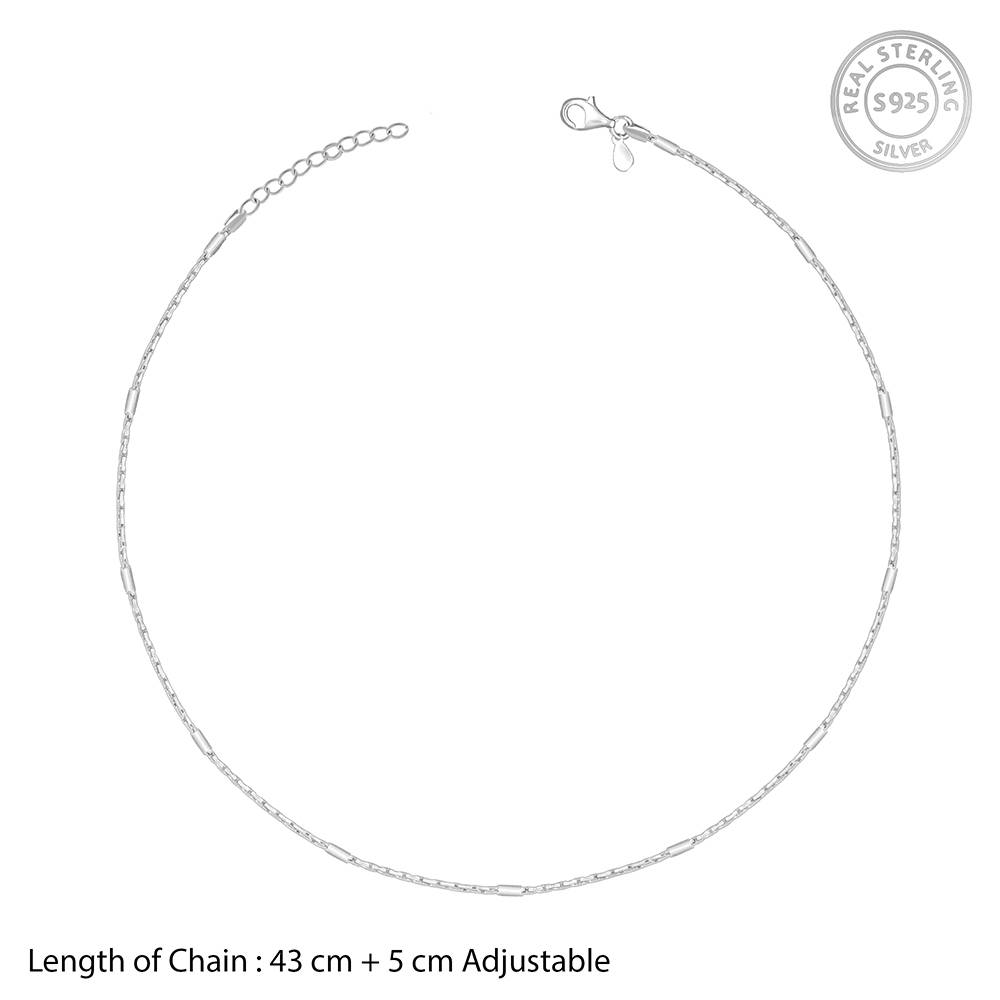Silver Anchor With Bar Design Chain : CH0197