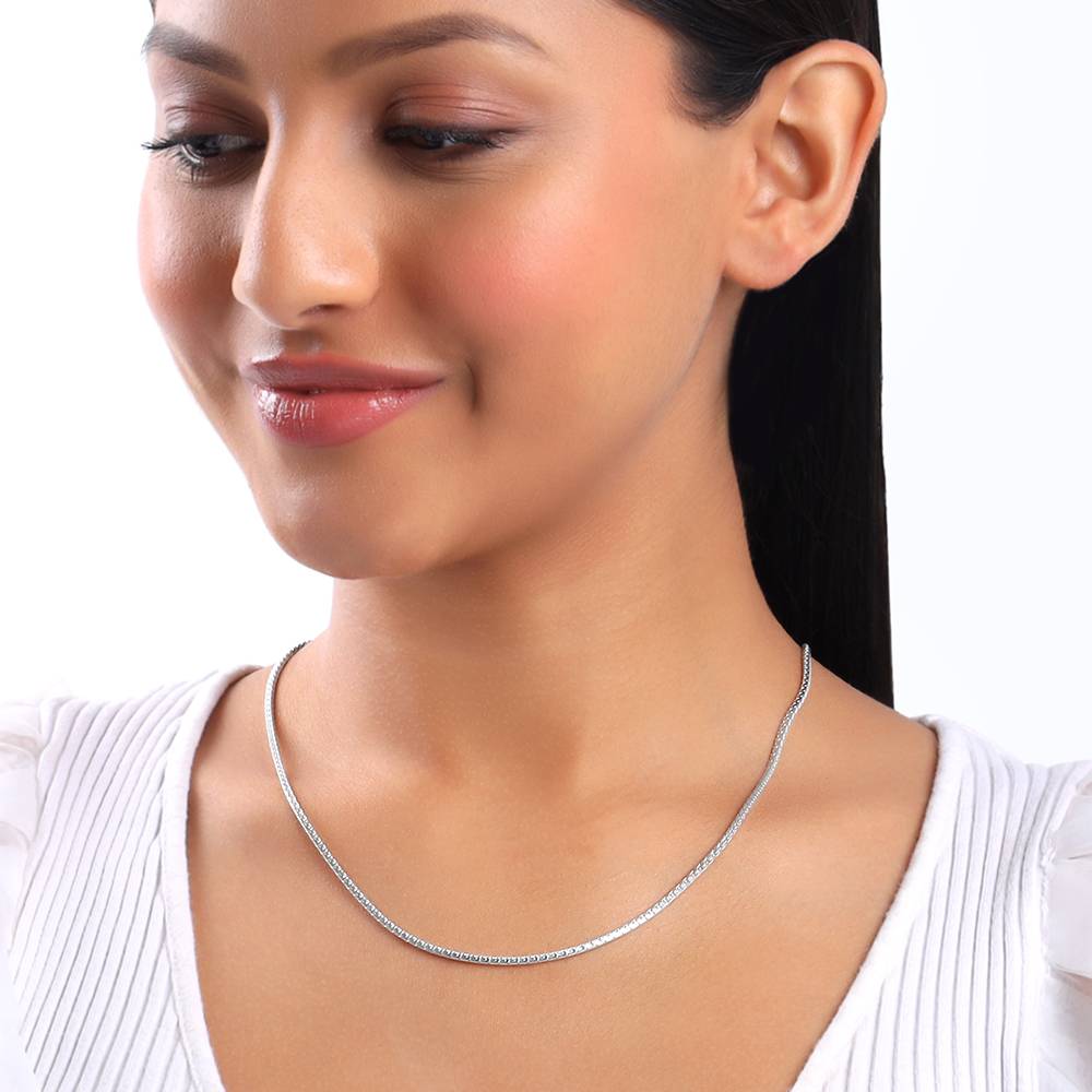 Silver Herringbone Box Chain : CH0200