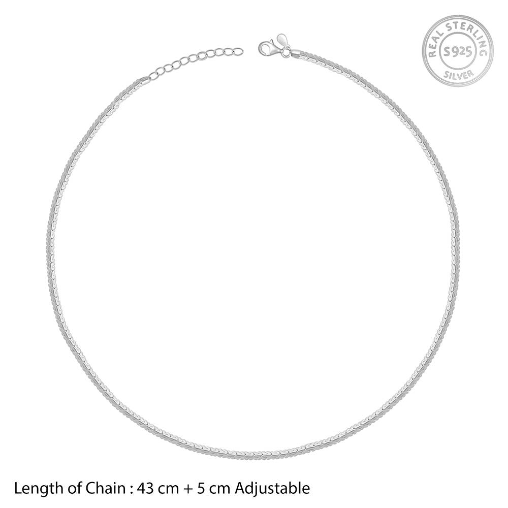 Silver Herringbone Box Chain : CH0200