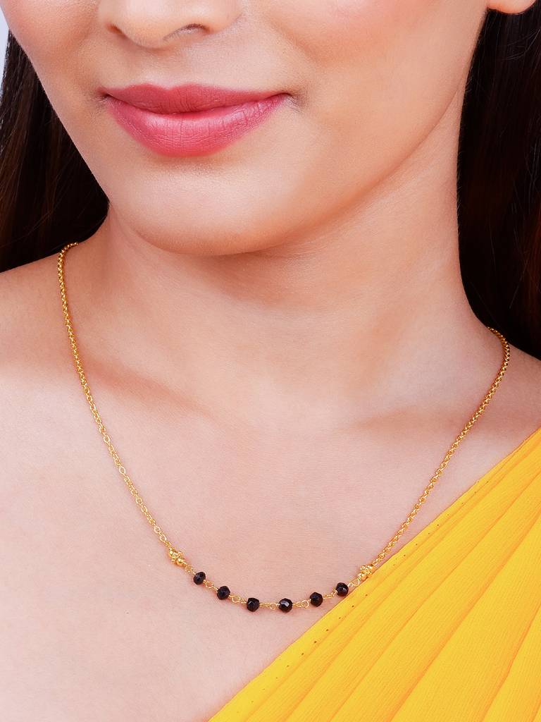 GIVA 925 Sterling Silver Golden Timeless Mangalsutra Chain