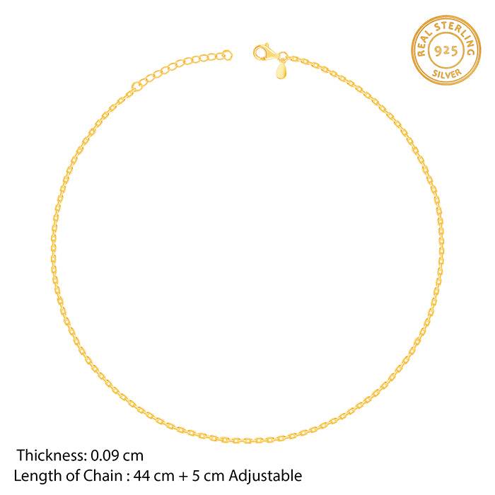 Giva 925 Silver Golden Regal Weave Chain | Gifts For Women And Girls | With Certificate Of Authenticity And 925 Stamp  : CH061