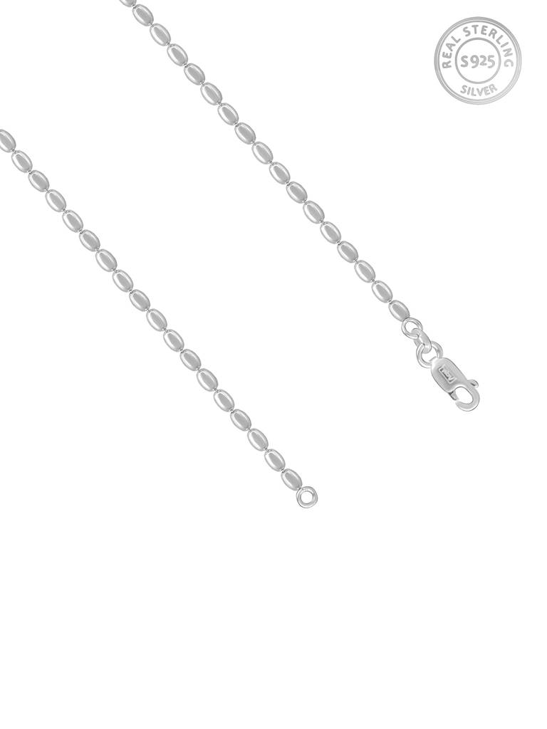 GIVA 925 Sterling Silver Silver Beads Chain