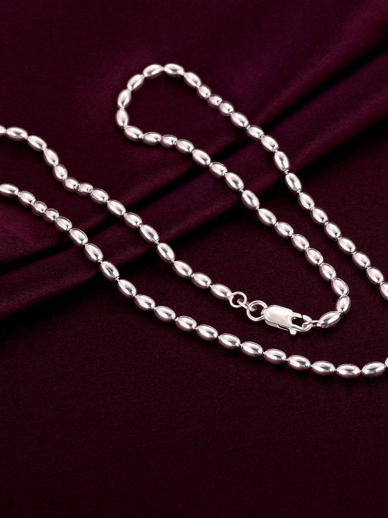 GIVA 925 Sterling Silver Silver Beads Chain