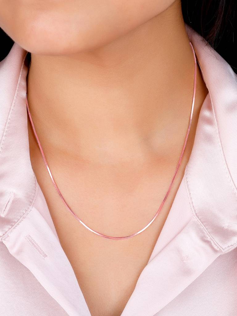 Giva 925 Sterling Silver Rose Gold Regal Chain