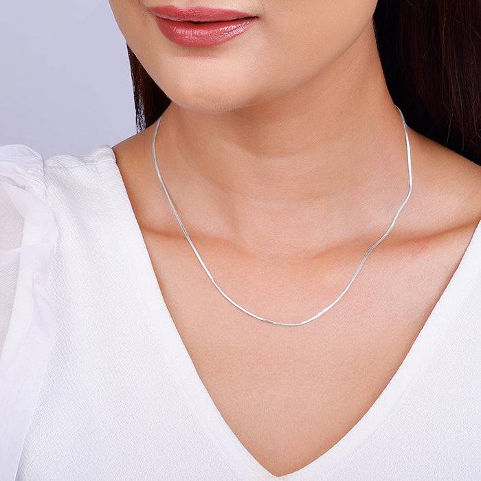 Giva 925 Sterling Silver Flat Wavy Chain| Gifts For Women And Girls | With Certificate Of  : CH083