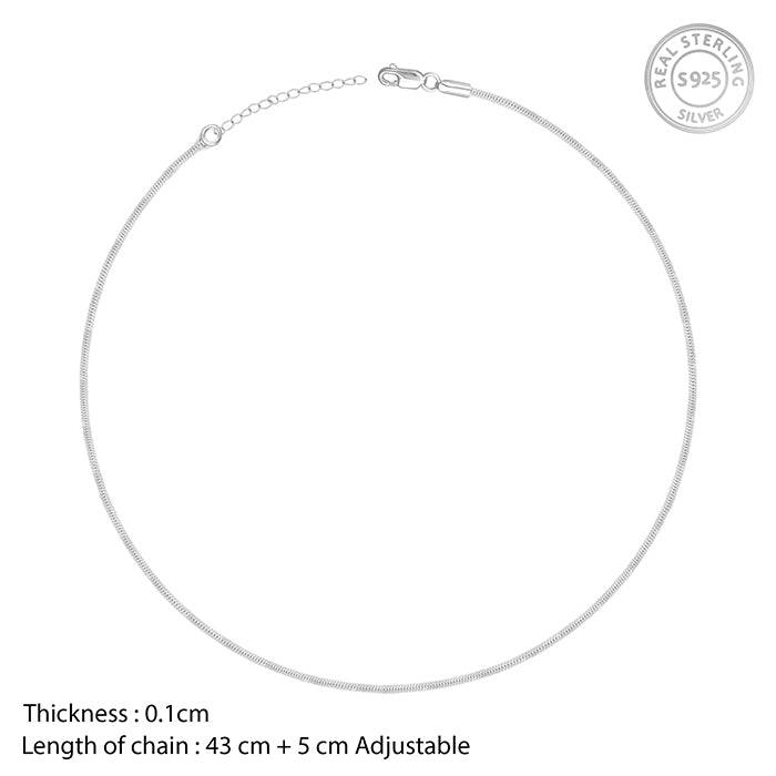 Giva 925 Sterling Silver Flat Wavy Chain| Gifts For Women And Girls | With Certificate Of  : CH083