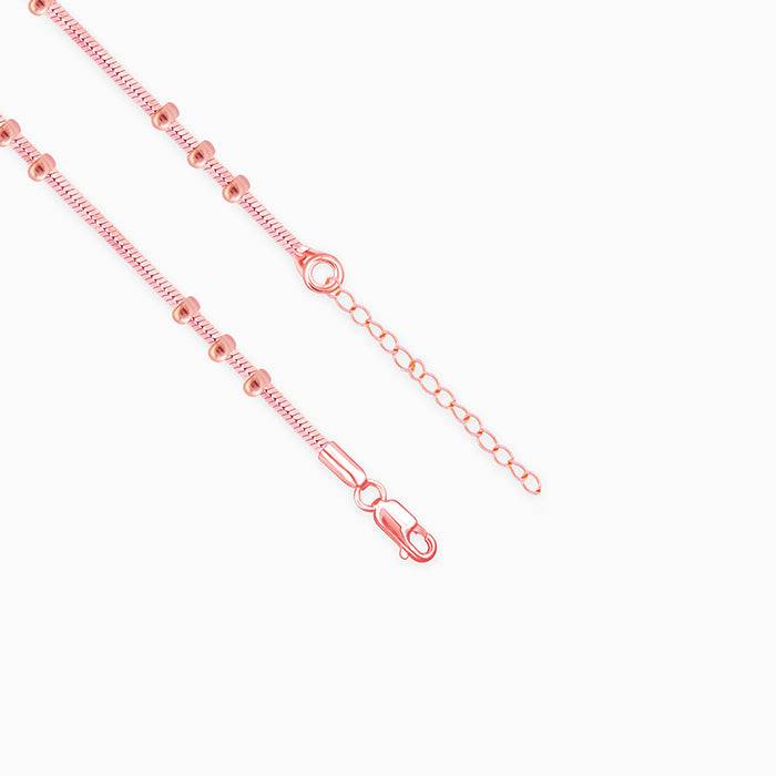 Giva 925 Sterling Silver Rose Gold Triple Beaded Chain| Gifts For Women And Girls | With C : CH088