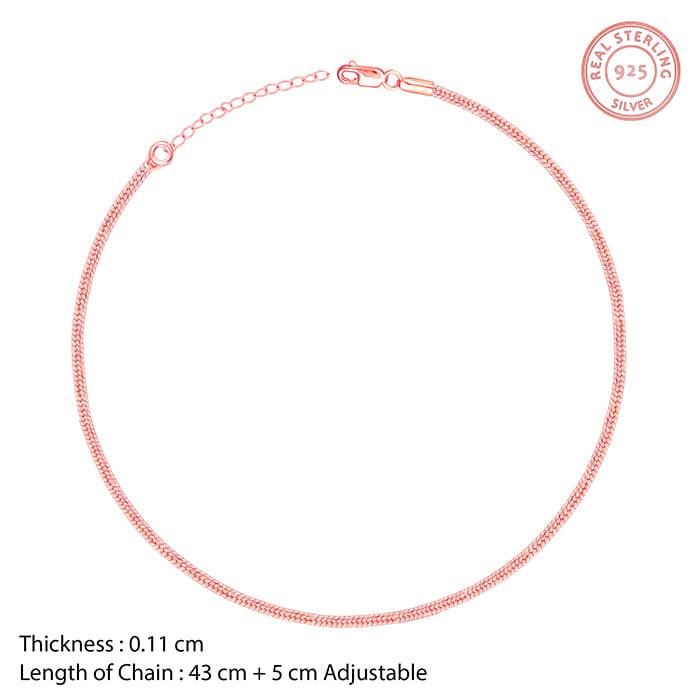 Giva 925 Silver Rose Gold Round Shine Chain : CH091