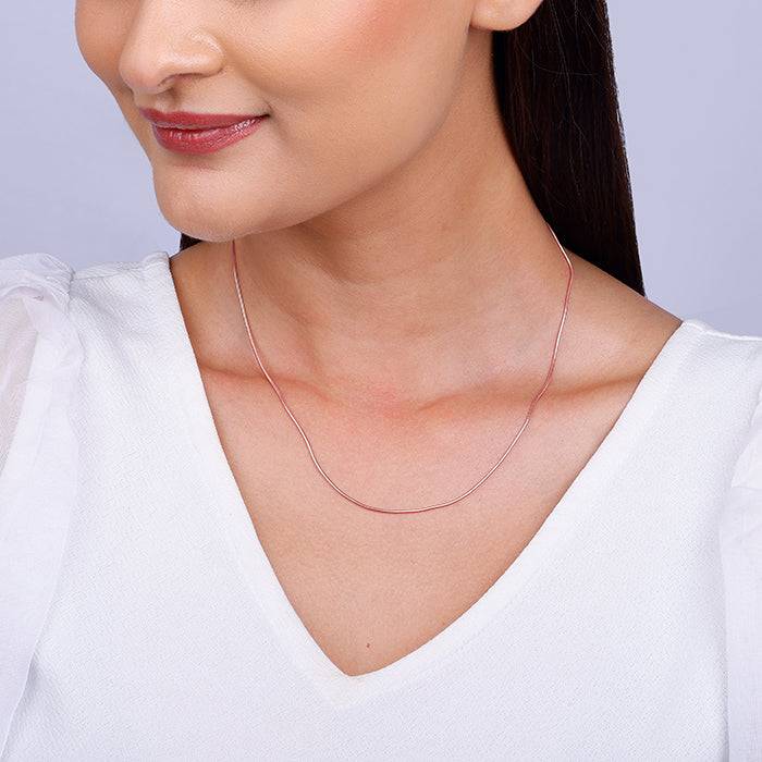 Giva 925 Sterling Silver Rose Gold Round Chain | Gifts For Women And Girls | With Certific : CH095