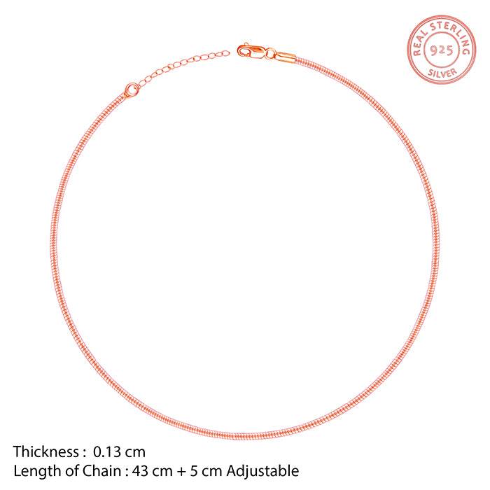 Giva 925 Sterling Silver Rose Gold Round Chain | Gifts For Women And Girls | With Certific : CH095