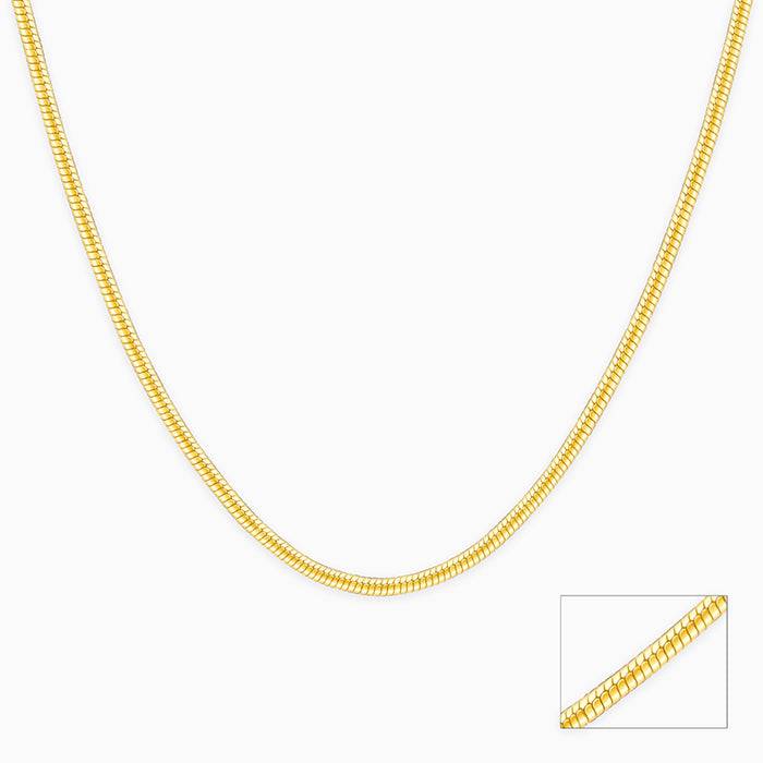 Giva 925 Sterling Silver Golden Round Chain | Gifts For Women And Girls | With Certificate : CH097