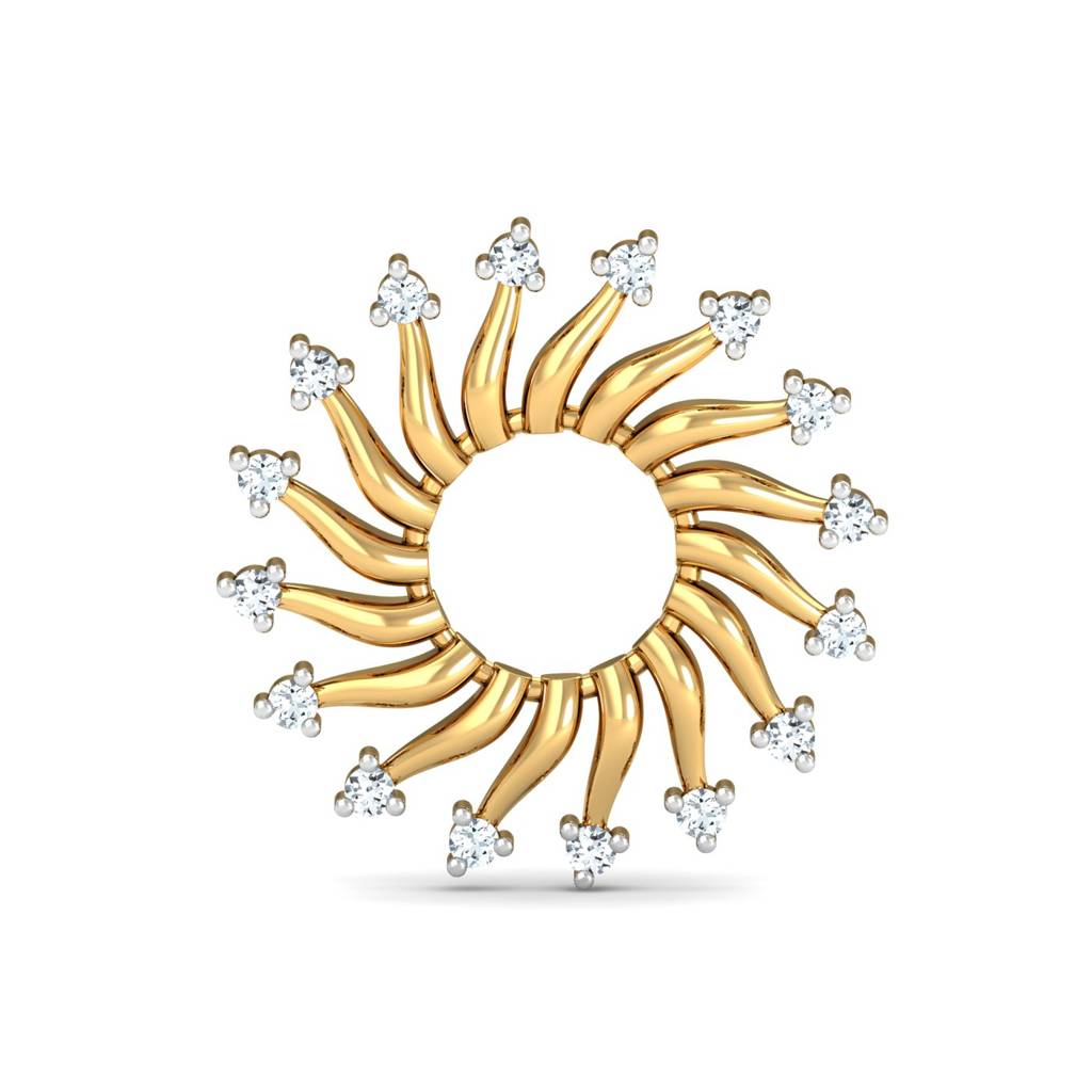 KuberBox 18K Yellow Gold Sun Charm