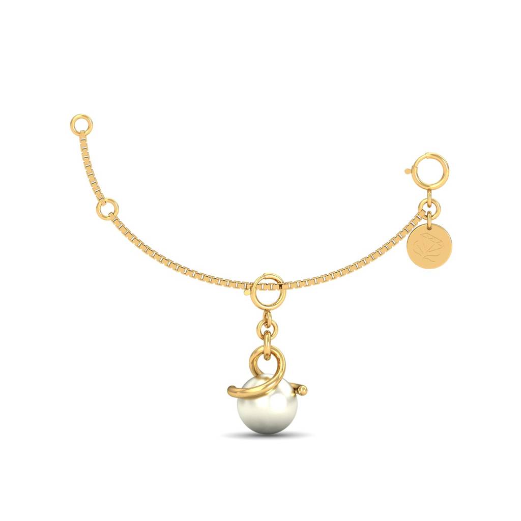 KuberBox 18K Yellow Gold Pearl Charm