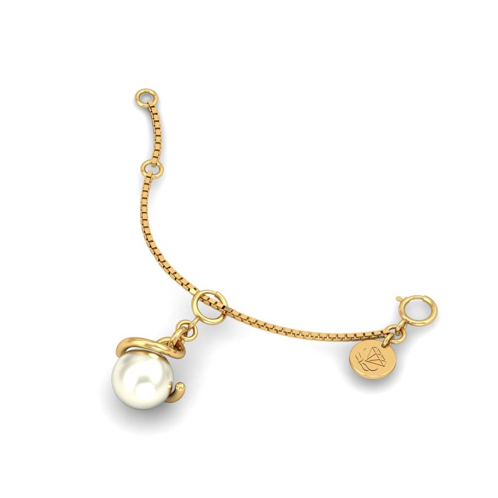 KuberBox 18K Yellow Gold Pearl Charm