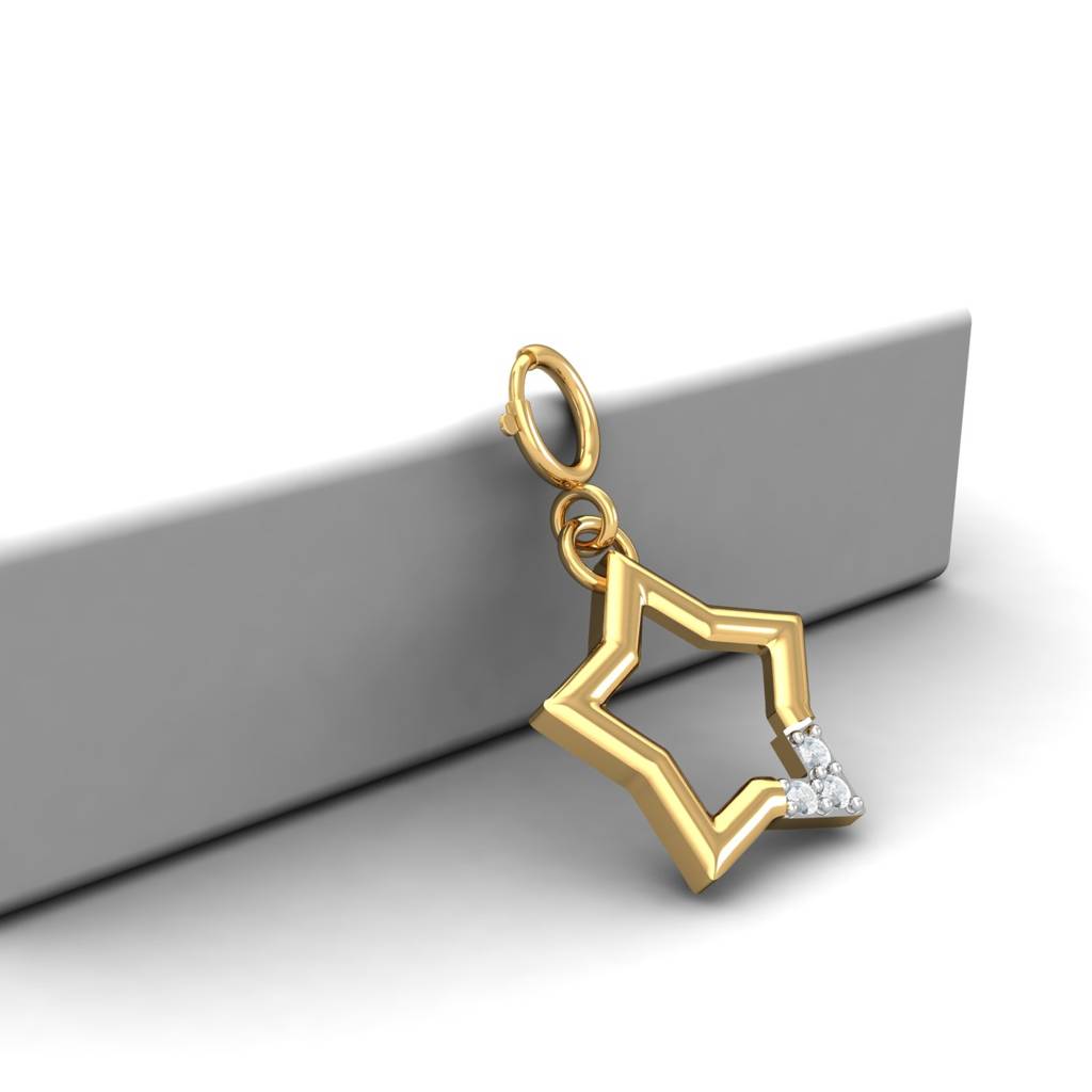 KuberBox 18K Yellow Gold Star Charm