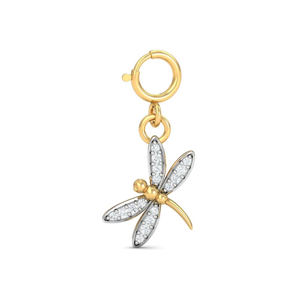 KuberBox 18K Yellow Gold Dragonfly Charm