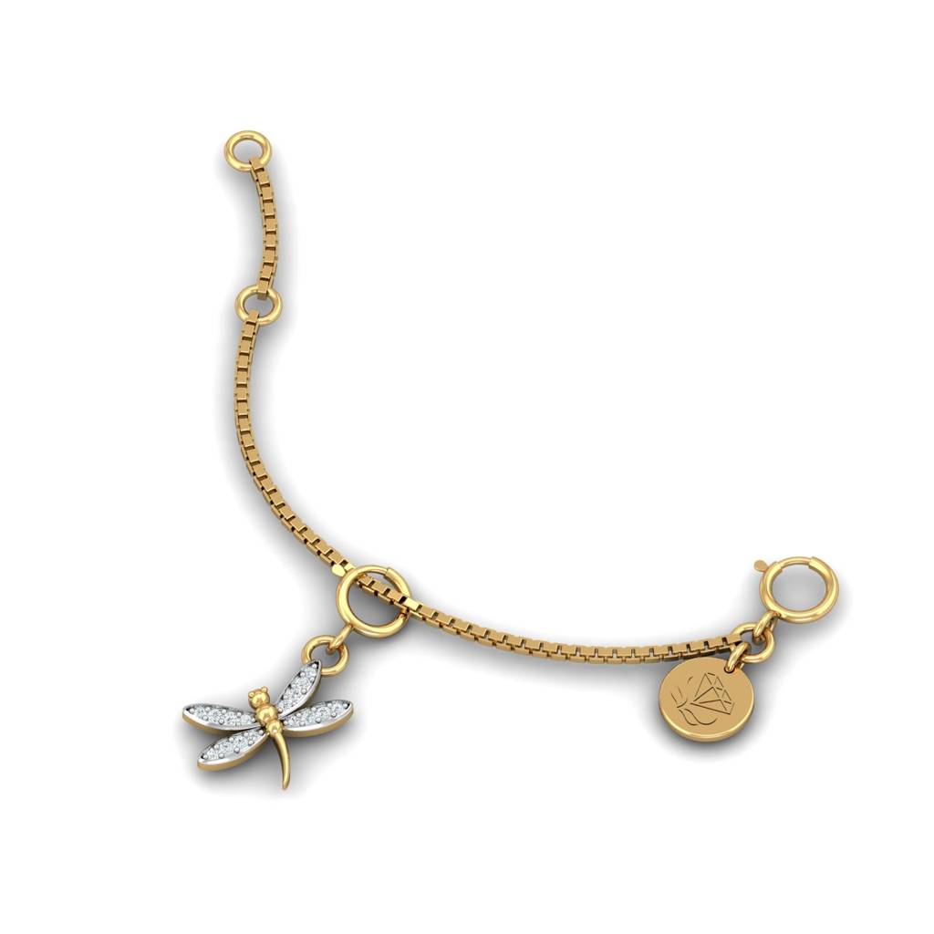 KuberBox 18K Yellow Gold Dragonfly Charm