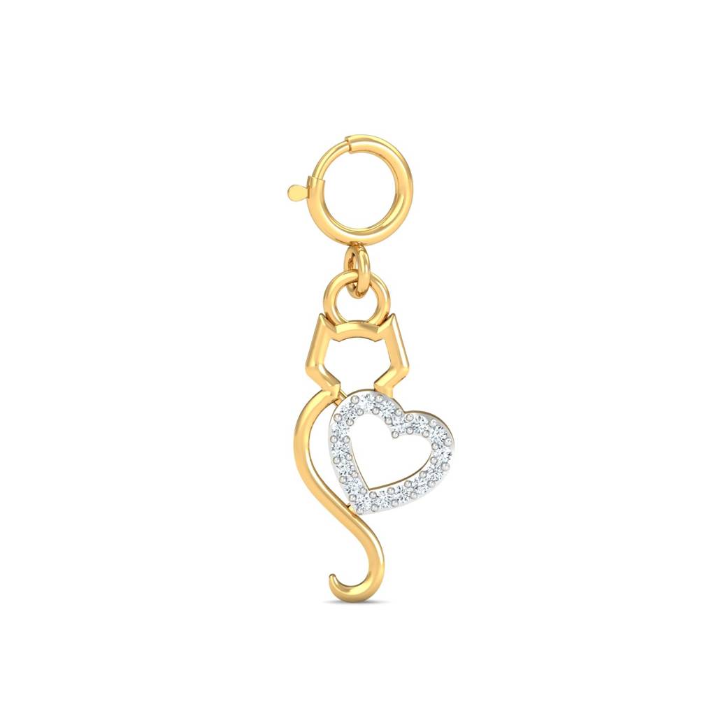 KuberBox 18K Yellow Gold Kitty-Cat Charm