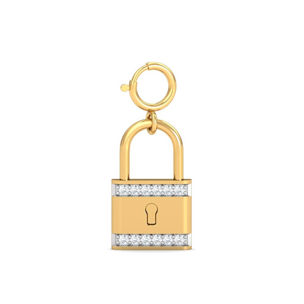 KuberBox 18K Yellow Gold Lock Charm