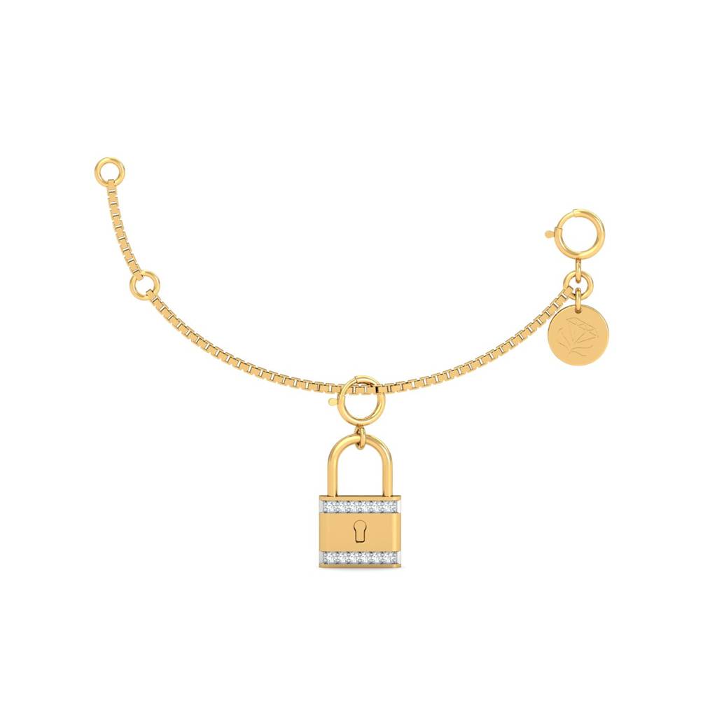 KuberBox 18K Yellow Gold Lock Charm