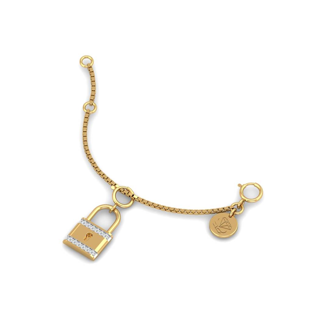 KuberBox 18K Yellow Gold Lock Charm