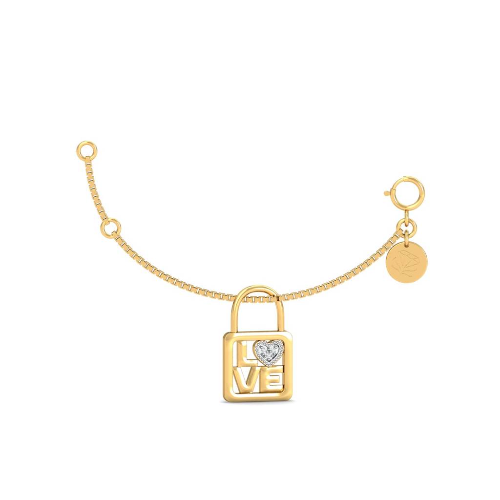 KuberBox 18K Yellow Gold Love Lock Charm