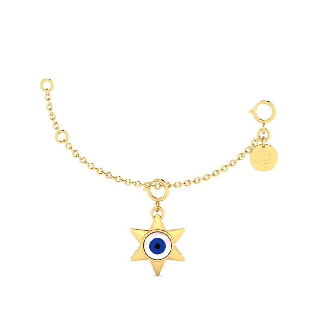 KuberBox 18K Yellow Gold Starry Evil Eye Charm