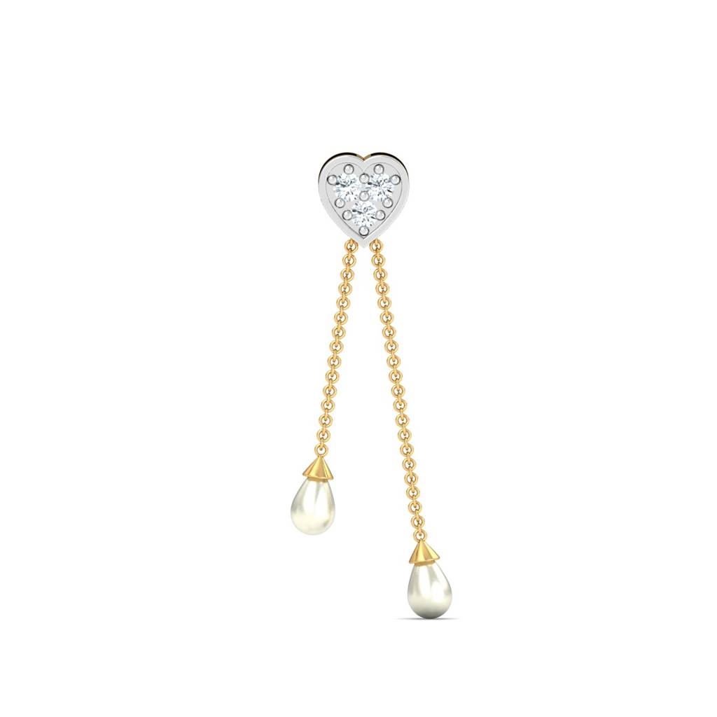 KuberBox 18K Yellow Gold Heart of Pearl Charm