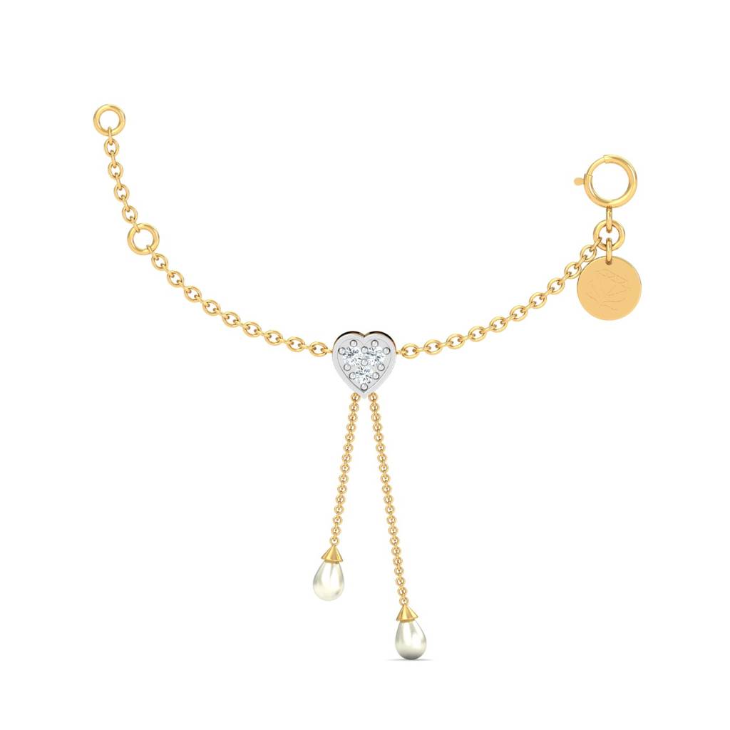 KuberBox 18K Yellow Gold Heart of Pearl Charm