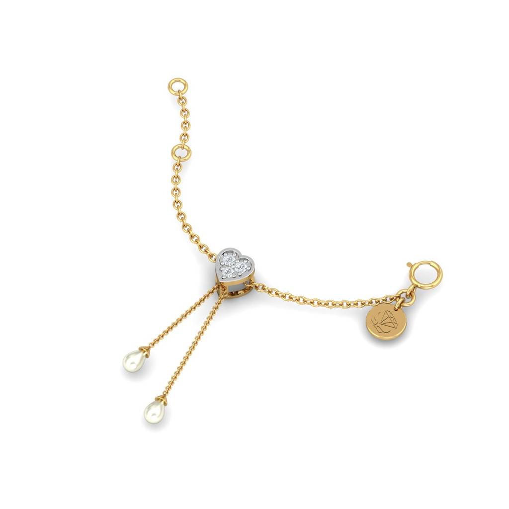 KuberBox 18K Yellow Gold Heart of Pearl Charm