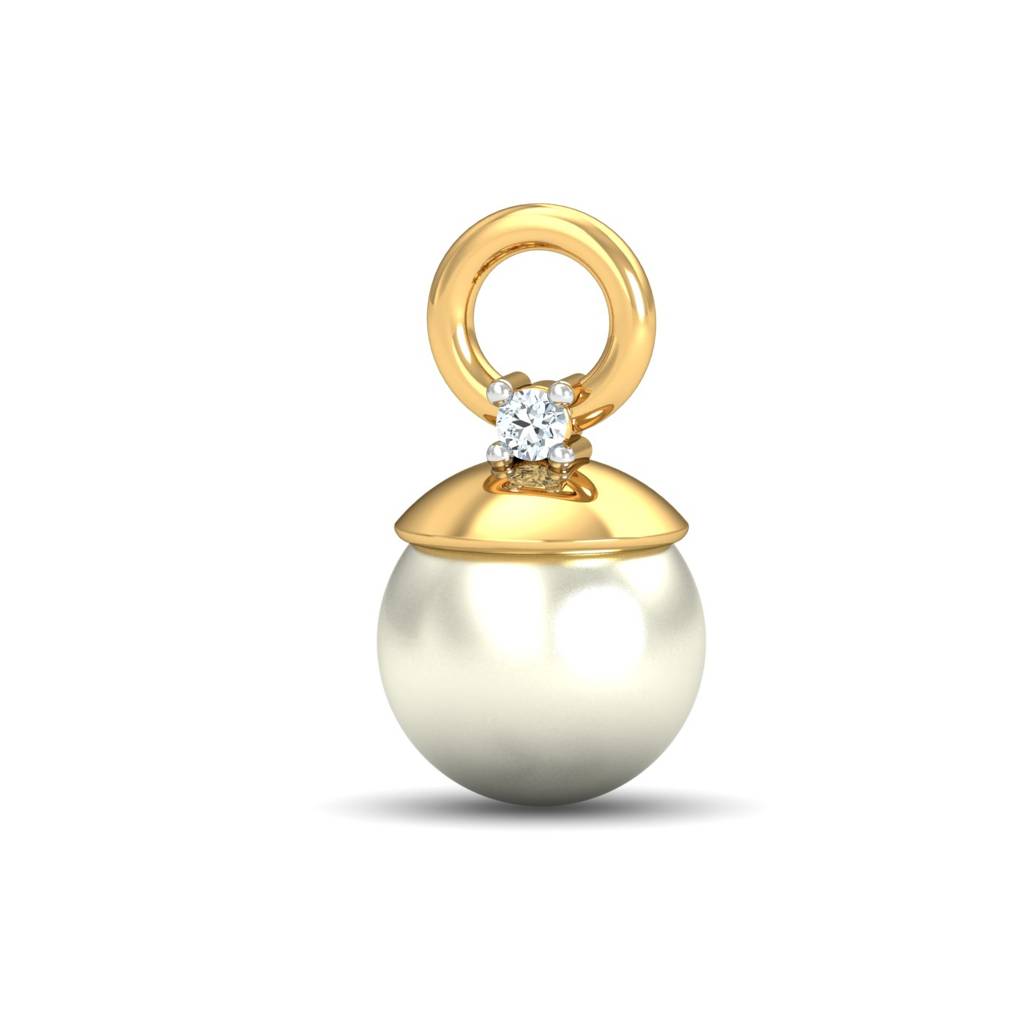 KuberBox 18K Yellow Gold Pearl Dazzle Charm